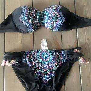 La vie en rose bikini.  Small bandeau top, medium bottoms. Never worn.